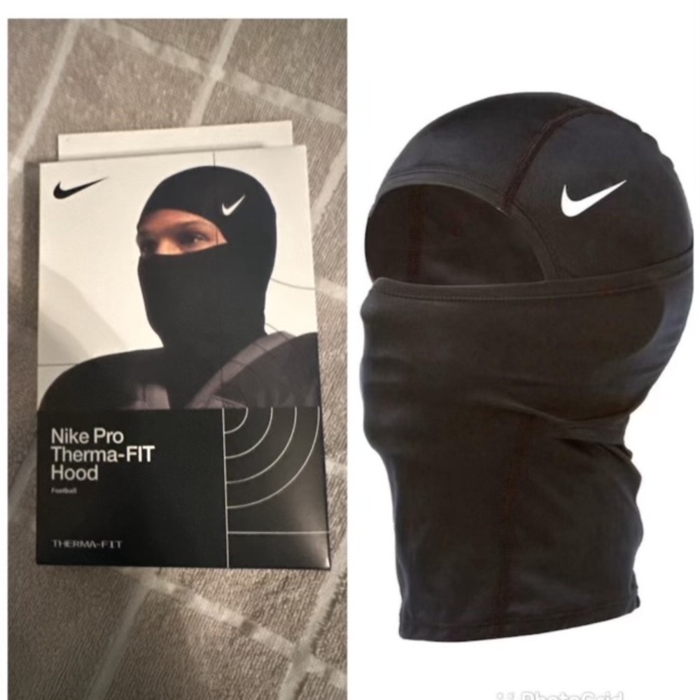Nike Black Therma-FIT Hood with White Logo